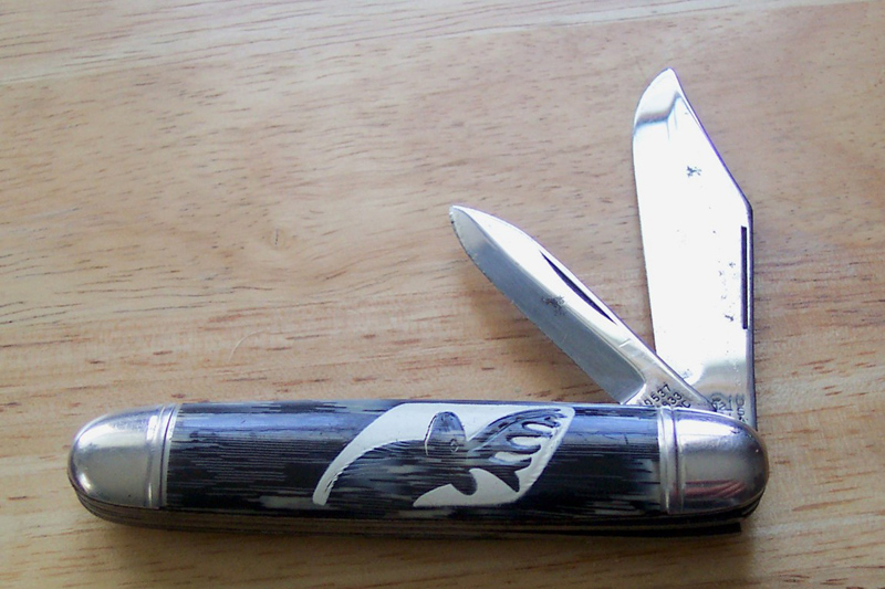 Imperial Knife Co.-Celluloid Stag Head Jackmaster-Providence,RI
