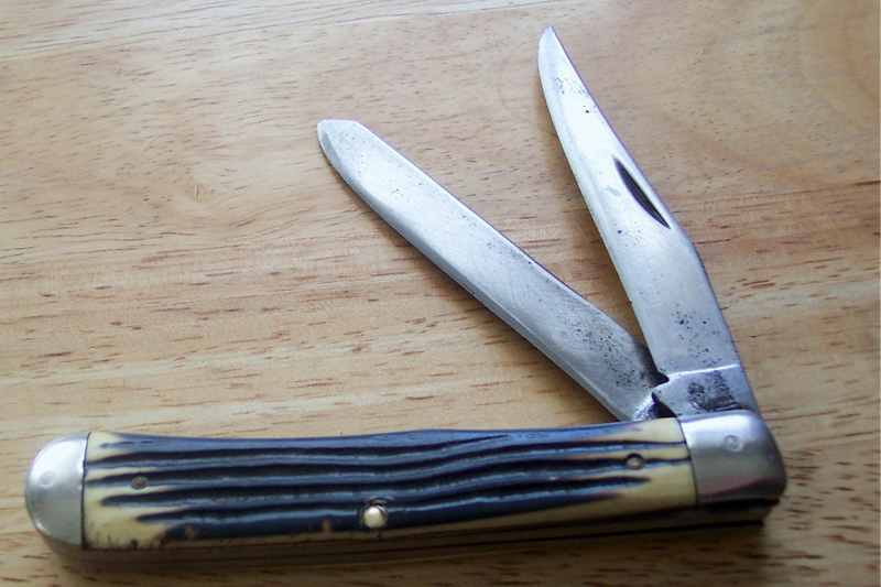 Imperial Knife Co.-Staglon Trapper-Providence,RI